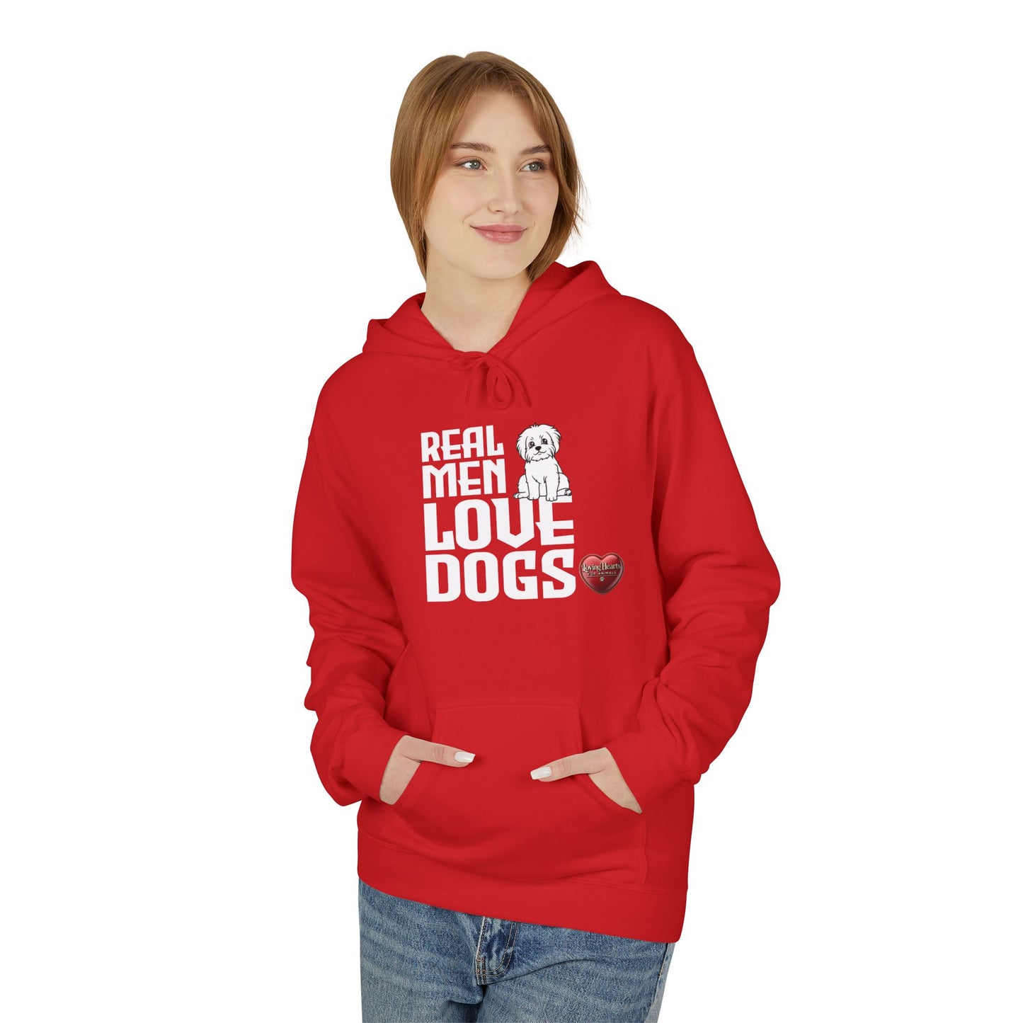 Real Men Love Dogs – Classic Dog Lover Midweight Fleece Hoodie