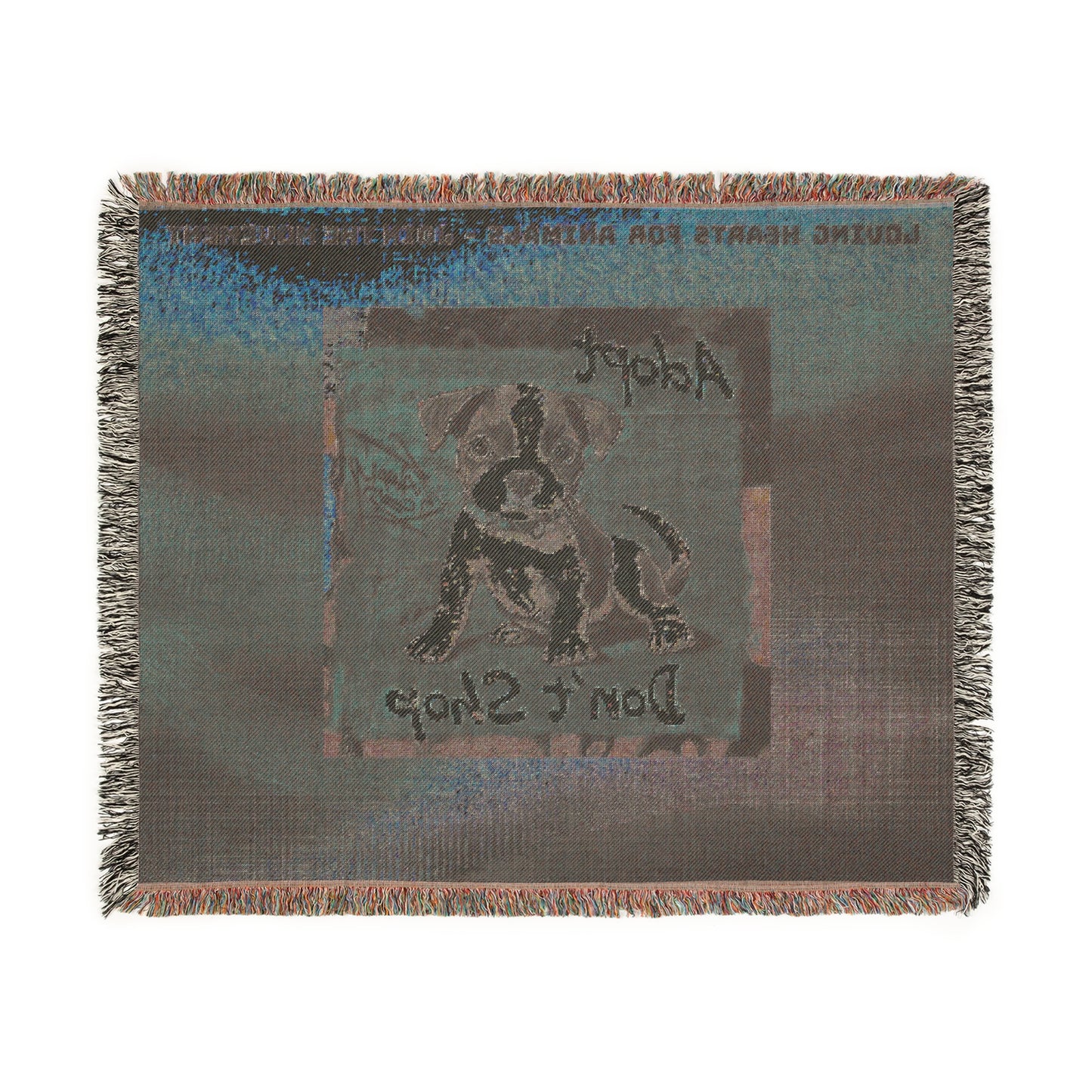 Cozy Up with Compassion: Loving Hearts for Animals Woven Blanket