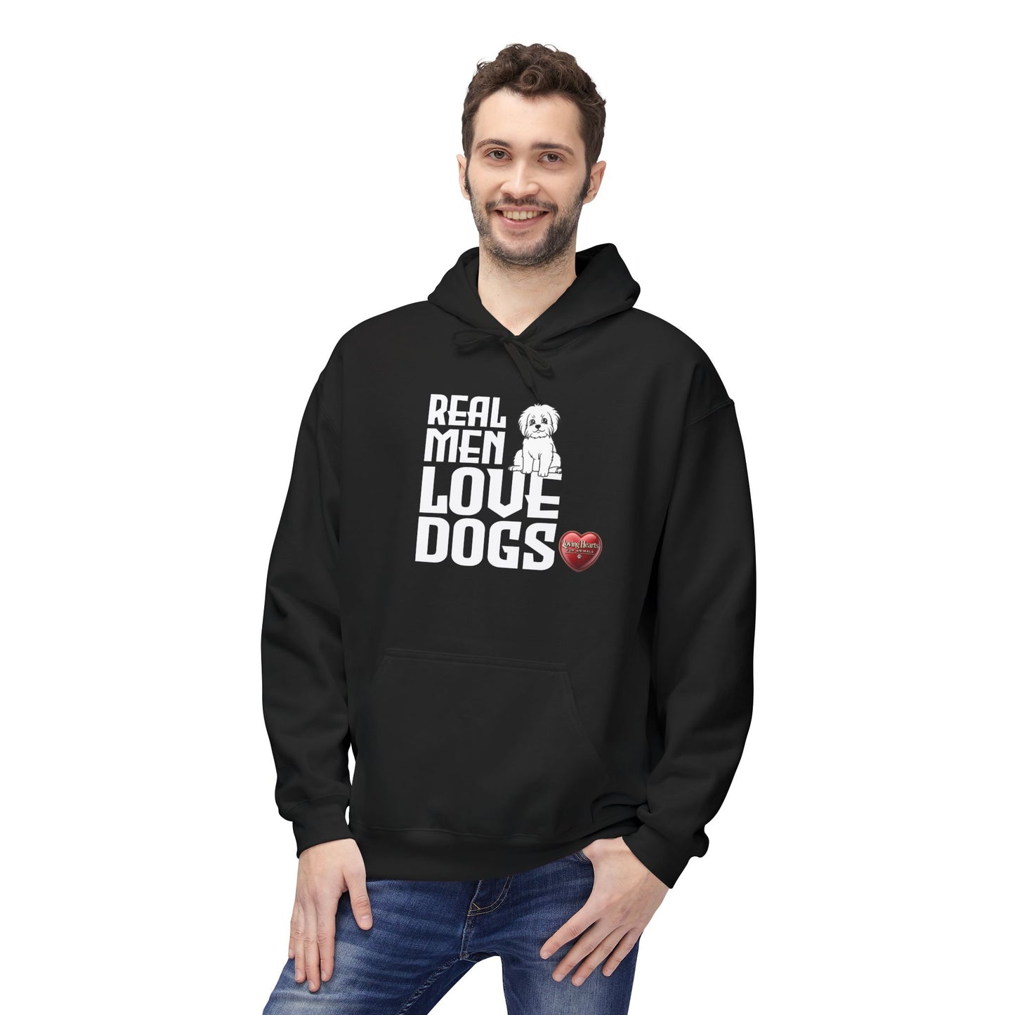 Real Men Love Dogs – Classic Dog Lover Midweight Fleece Hoodie