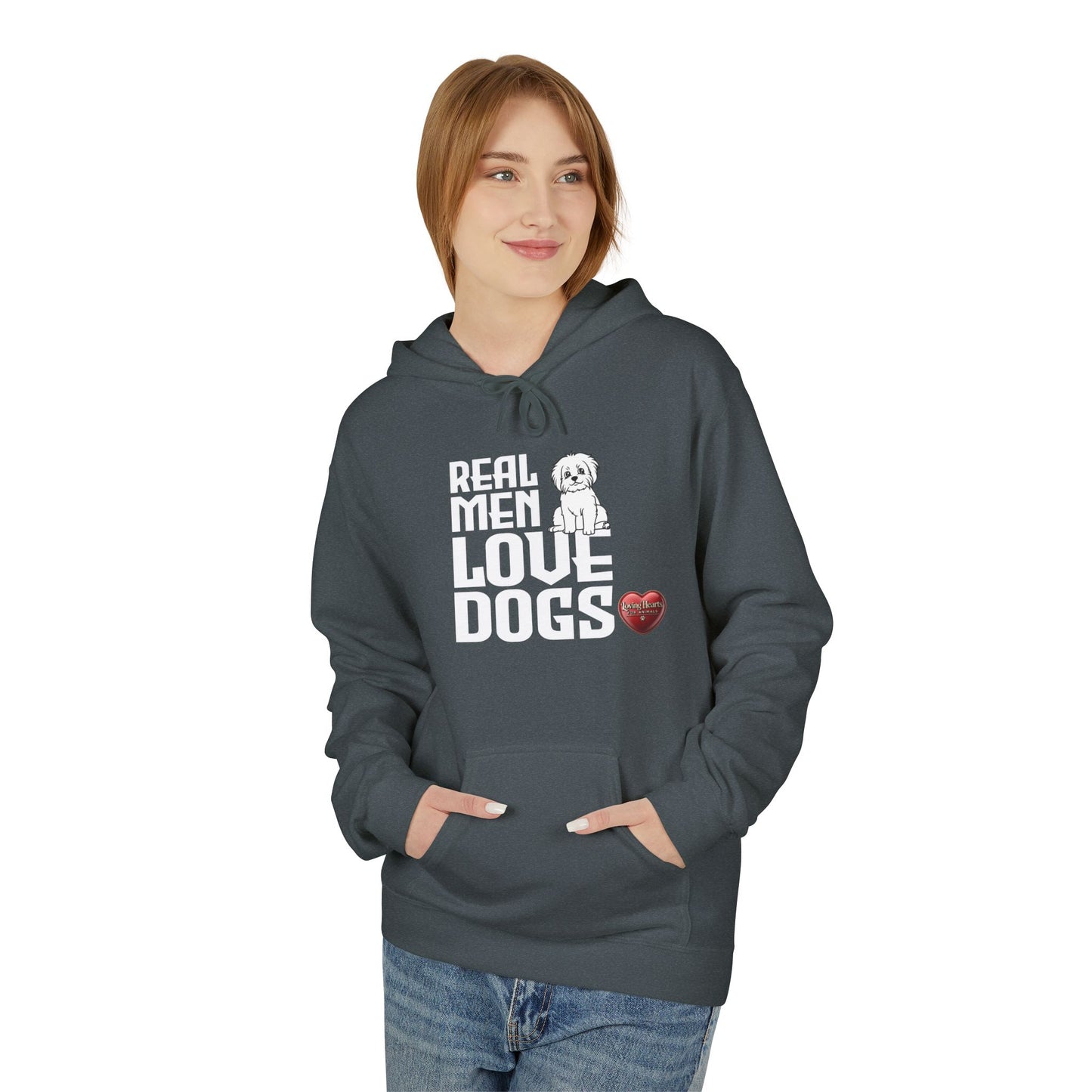 Real Men Love Dogs – Classic Dog Lover Midweight Fleece Hoodie