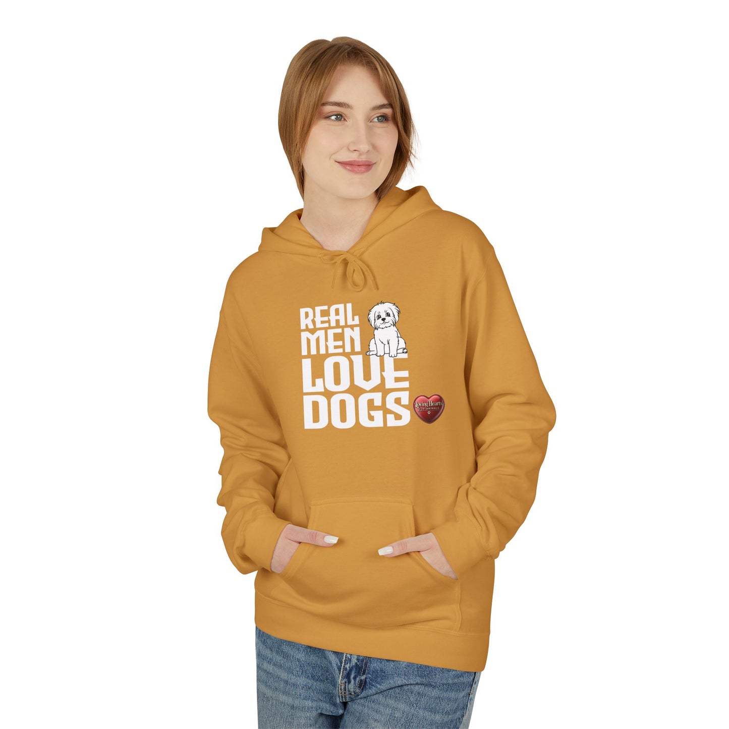 Real Men Love Dogs – Classic Dog Lover Midweight Fleece Hoodie