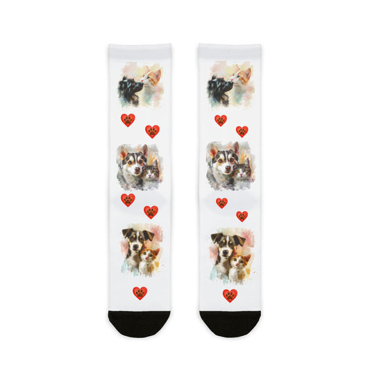 "Forever Home Crew Socks – Rescue Dog Inspired Fun" Sublimation Crew Socks
